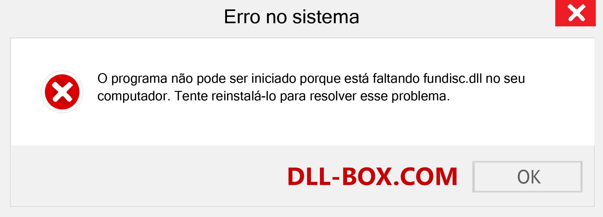 Arquivo fundisc.dll ausente ?. Download para Windows 7, 8, 10 - Correção de erro ausente fundisc dll no Windows, fotos, imagens